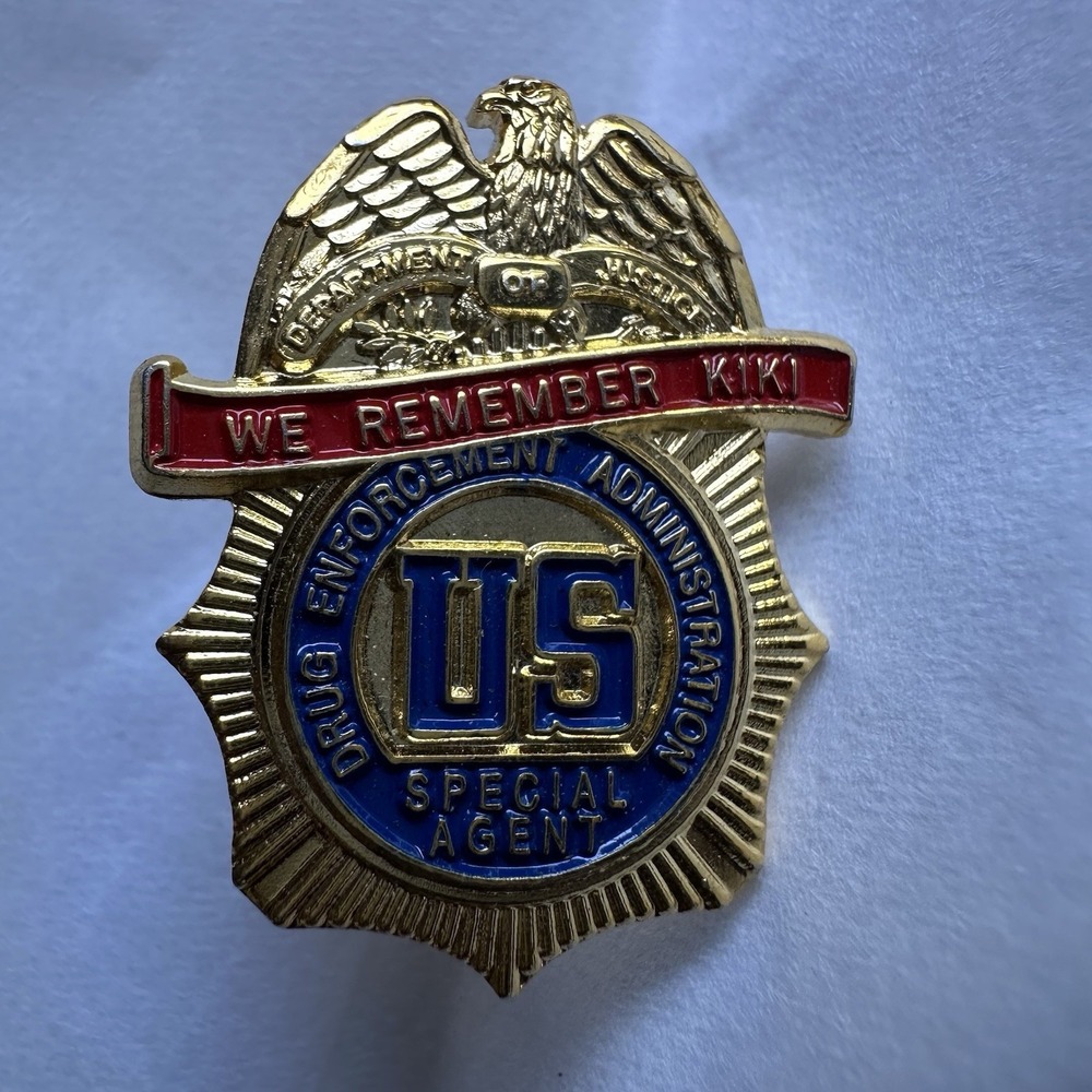 DEA DRUG ENFORCEMENT ADMINISTRATION SPECIAL AGENT LAPEL TIE PIN WE REMEMBER KIKI